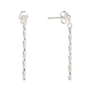 Earstud, Create Compliments&reg;, sterling silver, 31mm twist. Sold per pair.