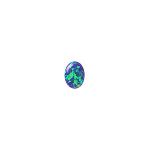 Cabochon, "opal" (silica and epoxy) (man-made), dark blue, 8x6mm calibrated oval. Sold individually.