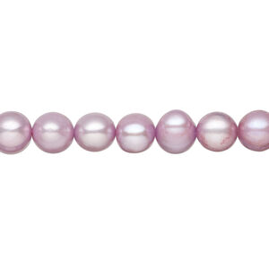 Freshwater pearl 1pkg1, semi-round, 15 inch blue lavender 7-8mm cultured
