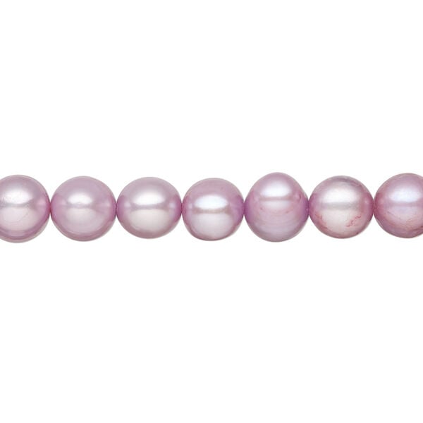 Freshwater pearl 1pkg1, semi-round, 15 inch blue lavender 7-8mm cultured image number 0