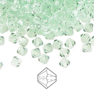 Bead 576pk chrysolite, Preciosa Czech crystal 5mm bicone