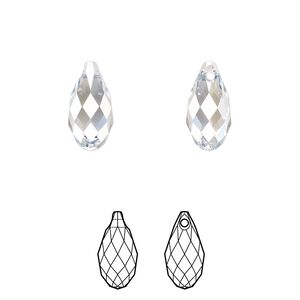 Briolette 24pk crystal blue shade, Crystal Passions&reg; 13x6.5mm pendant drop 6010