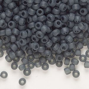 Seed bead, Dyna-Mites&trade;, glass, transparent matte grey, #6 round. Sold per 1/2 kilogram pkg.