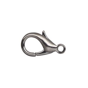 Clasp lobster claw 1pkg10 gunmetal-plated, 19x12mm, brass 1-strand