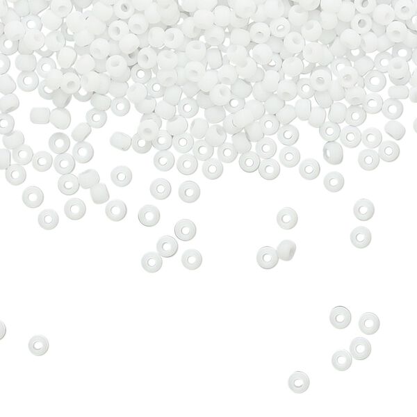 Seed bead, TOHO BEADS&reg;, glass, pkg/250g, #11 round, opaque frosted white (TR-11-41F). image number 0