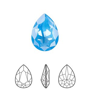 Fancy stone 1pk crystal electric blue ignite LacquerPRO, Crystal Passions&reg; 18x13mm pear 4320