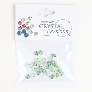 Bead mix 1pkg30 chrysolite / erinite / peridot Crystal Passions&reg; 4mm bicone