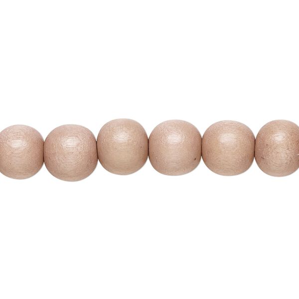 Bead 1pkg1, Taiwanese cheesewood (dyed / waxed), light mauve, 7-8mm round, 15-1/2 to 16 inches. image number 0