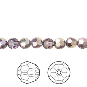 Bead 12pk light amethyst heavy vitrail light, Crystal Passions&reg; 6mm round 5000