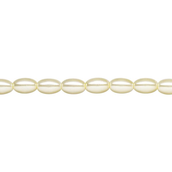 Pearl 1pk ivory, Celestial Crystal&reg; 6x4mm rice 15.5-16 inch image number 0