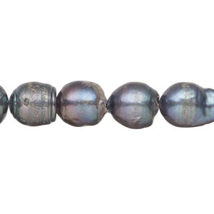 Freshwater pearl 1pkg1, freeform, 15.5-16 inch peacock 10x9mm-12x10mm cultured
