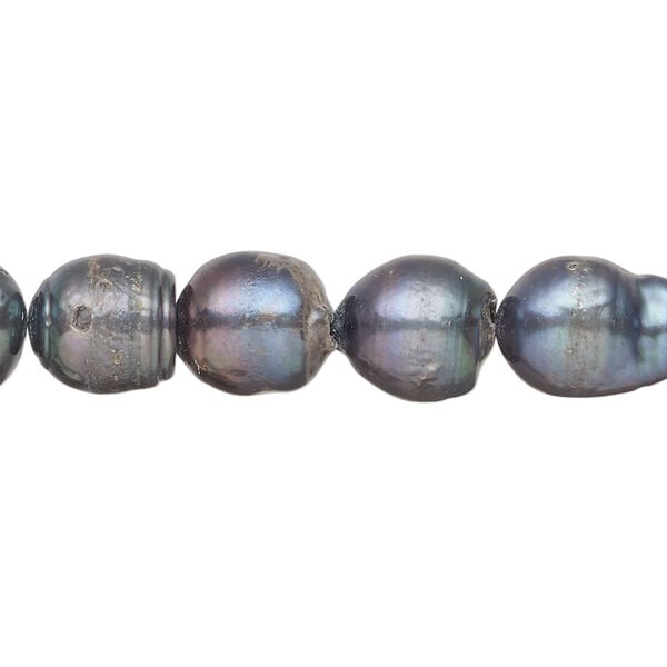 Freshwater pearl 1pkg1, freeform, 15.5-16 inch peacock 10x9mm-12x10mm cultured image number 0