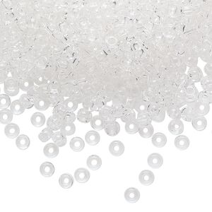 Seed bead, Preciosa Ornela Czech glass, pkg/500g, #8 rocaille, transparent clear, (00050).