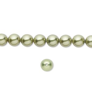Pearl 50pk light green, Crystal Passions&reg; 6mm round 5810