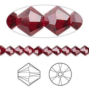 Bead 144pk Siam, Crystal Passions&reg; 5mm bicone 5328