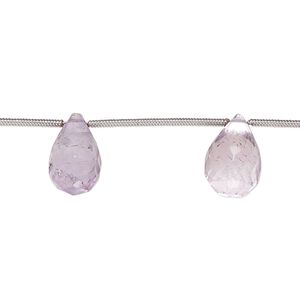 Amethyst 1pkg9, hand-cut top-drilled faceted briolette bead natural 11x7mm-14x8mm