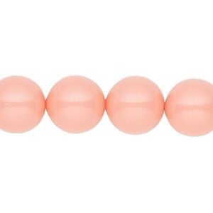Pearl 10pk pink coral, Crystal Passions&reg; 12mm round 5811
