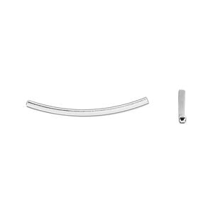 Bead 1pkg2 sterling silver, 25x1.5mm curved square tube / smooth
