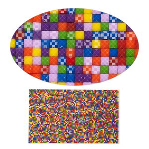 Adhesive sheet, My Style Deco Art&trade;, peel-off, resin and glue, multicolored, 8 x 4-3/4 inch rectangle, 1.8mm thick with checker design. Sold individually.