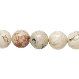 Dendritic opal 1pkg1, round bead natural B grade, 15.5-16 inch 10mm