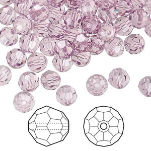 Bead 144pk light amethyst, Crystal Passions&reg; 6mm round 5000