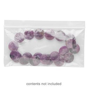 Bag, Tite-Lip&trade;, plastic, clear, 6x3-inch side zip. Sold per pkg of 100.