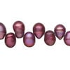 Freshwater pearl 1pkg1, top-drilled rice, 14 inch elderberry 9x7mm-12x8mm cultured image number 0