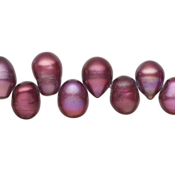 Freshwater pearl 1pkg1, top-drilled rice, 14 inch elderberry 9x7mm-12x8mm cultured image number 0