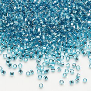Seed bead, Dyna-Mites&trade;, glass, pkg/40g, #11 round, transparent silver-lined aqua, (76:SR 11/0 SR).