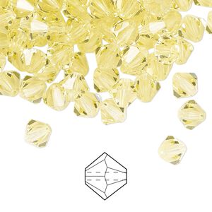 Bead 144pk jonquil, Preciosa Czech crystal 6mm bicone