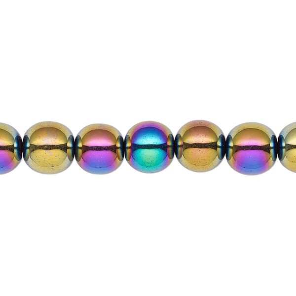 Hemalyke&trade; 1pkg1, rainbow round bead 15.5-16 inch 8mm image number 0