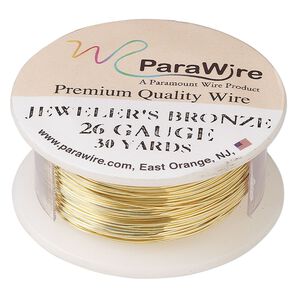 Wire, ParaWire&trade;, brass, jeweler's bronze, round, 26 gauge. Sold per 30-yard spool.