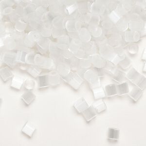 Seed bead, Dyna-Mites&trade;, glass, pkg/40 grams, #6 cut-off round, translucent silky eggshell.