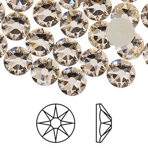 Flat back 144pk silk foil back, Swarovski&reg; 8.412-8.672mm rose round SS40 2088