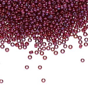 Seed bead, TOHO BEADS&reg;, glass, pkg/50g, #11 round, translucent gold luster raspberry (TR-11-332).