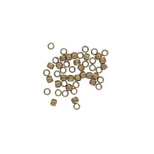 Bead 1pkg500 gold-plated, 2x1.5mm micro round, brass antique