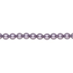 Pearl 500pk light amethyst pearl, Swarovski&reg; 4mm round 5810