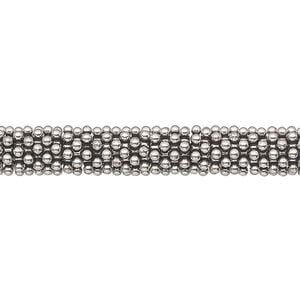 Bead 1pkg1troyoz sterling silver, 7x1mm beaded rondelle, antiqued