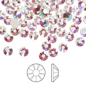 Flat back 144pk crystal AB foil back, Preciosa MAXIMA Czech crystal hotfix rhinestone 4.6-4.8mm chaton rose round SS20