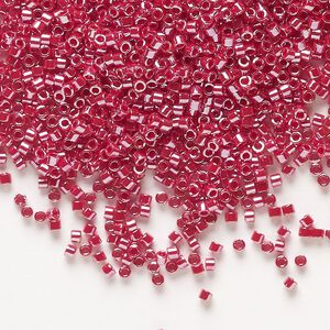Seed bead, Delica&reg;, glass, pkg/50g, #11 round, opaque luster cadillac red (DB-1564).