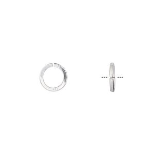 Jump ring 1pkg50 sterling silver, 8mm round / square wire, 18 gauge / 6mm inside diameter