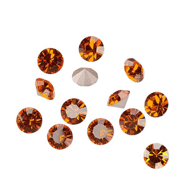 Chaton 12pk sun foil back, Preciosa MAXIMA Czech crystal rhinestone 6.14-6.32mm 15-cut faceted round SS29 image number 0