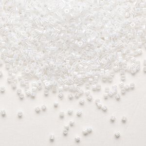 Seed bead, Delica&reg;, glass, pkg/250g, #15 round, opaque luster white pearl (DBS-0201).