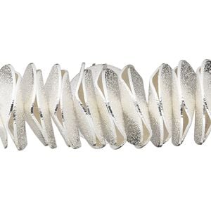 Bead 1pkg20 silver-plated, 17x3mm textured wavy rondelle, brass