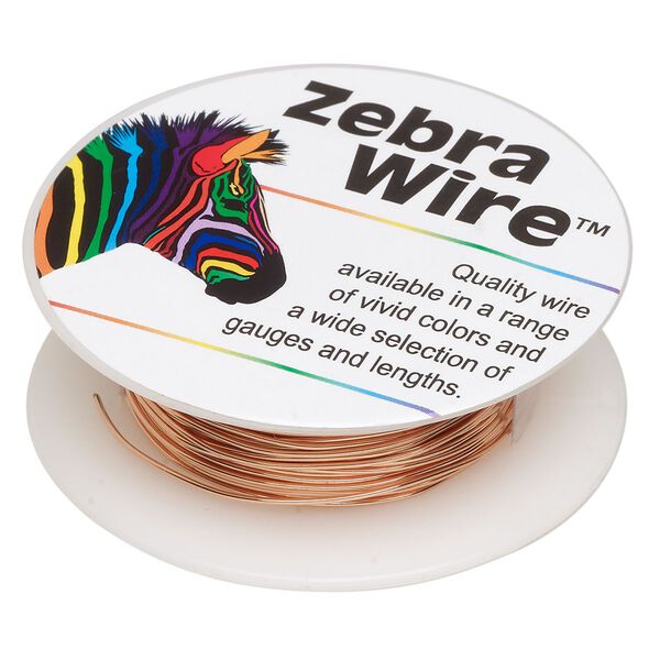 Wire, Zebra Wire&trade;, natural copper, round, 22 gauge. Sold per 15-yard spool. image number 0