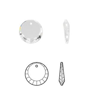Drop 1pk crystal, Crystal Passions&reg; 12mm pendant disc 6210