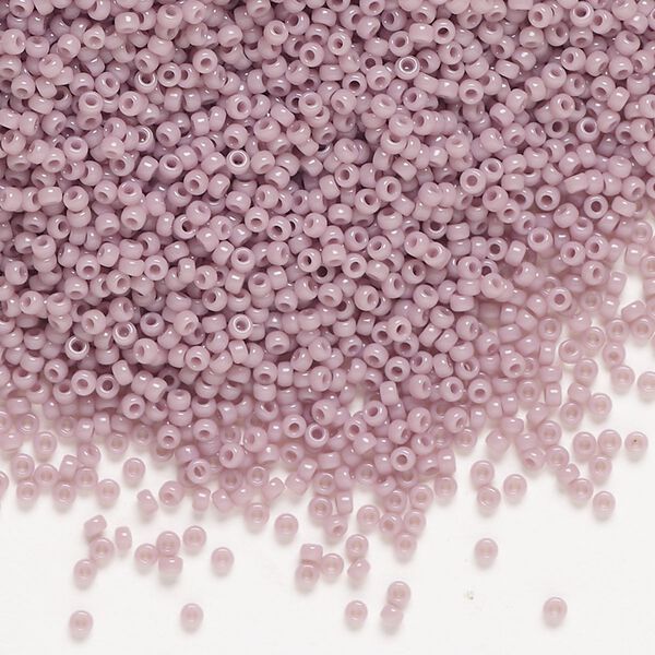Seed bead, Miyuki, glass, pkg/35g, #15 rocaille, opaque mauve (RR-410). image number 0
