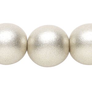 Taiwanese cheesewood 1pkg1, hand-cut painted round bead 15.5-16 inch metallic platinum 20mm