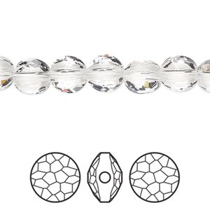 Bead 4pk crystal, Crystal Passions&reg; 8mm puffed round 5034