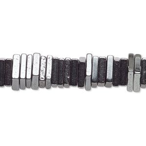Hemalyke&trade; 1pkg1, electroplated square rondelle bead 8 inch 4x1mm